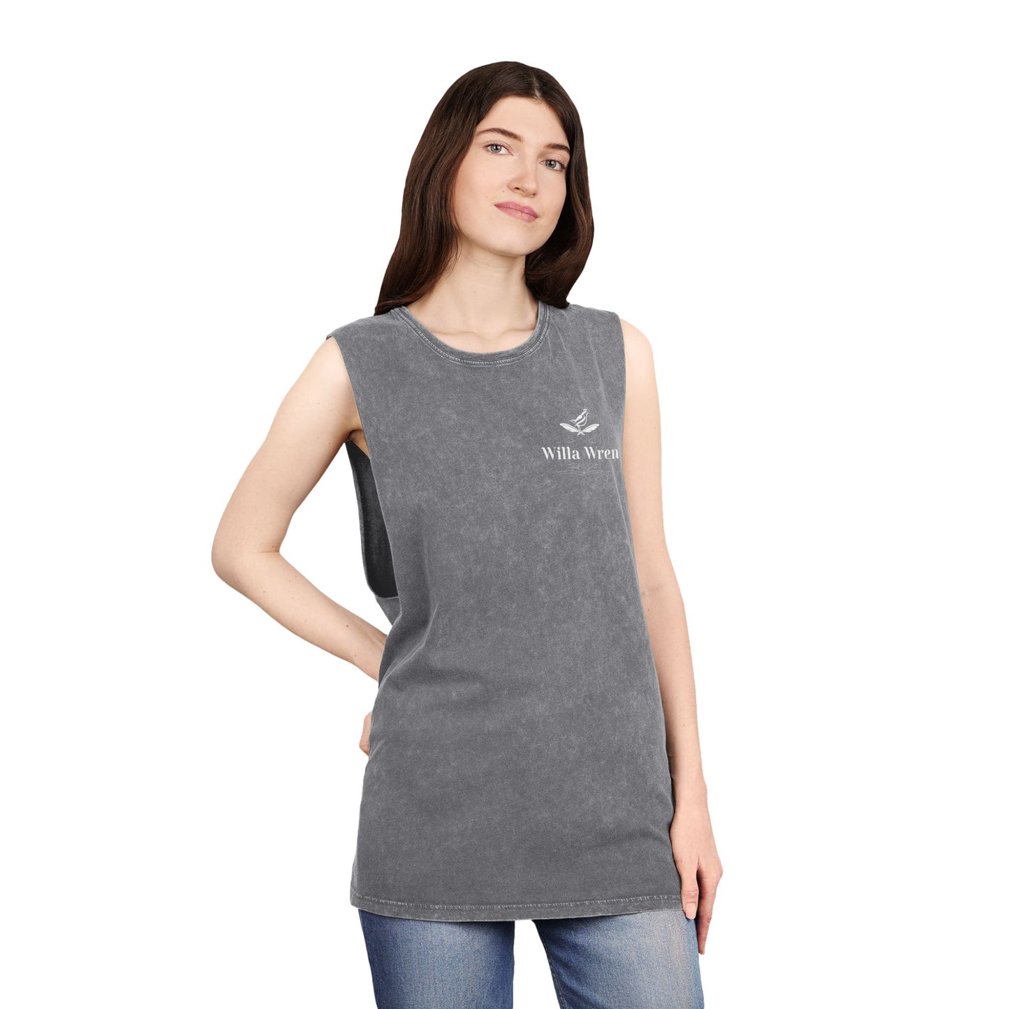Unisex Stonewash Tank Top - The Kings of Hart U Graphic Tee